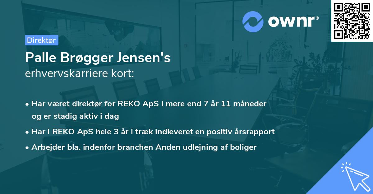 Palle Brøgger Jensen's erhvervskarriere kort