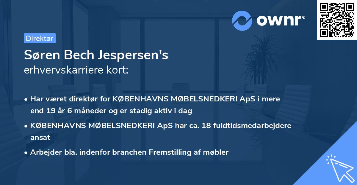 Søren Bech Jespersen's erhvervskarriere kort
