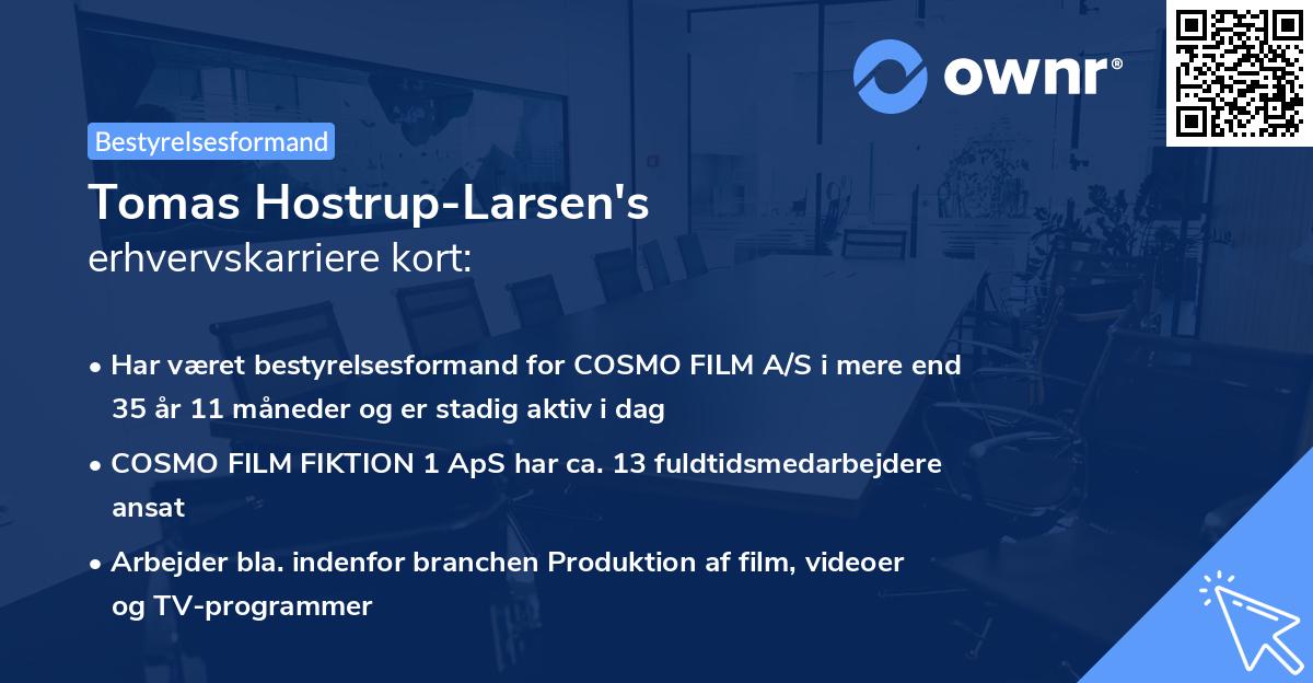 Tomas Hostrup-Larsen's erhvervskarriere kort