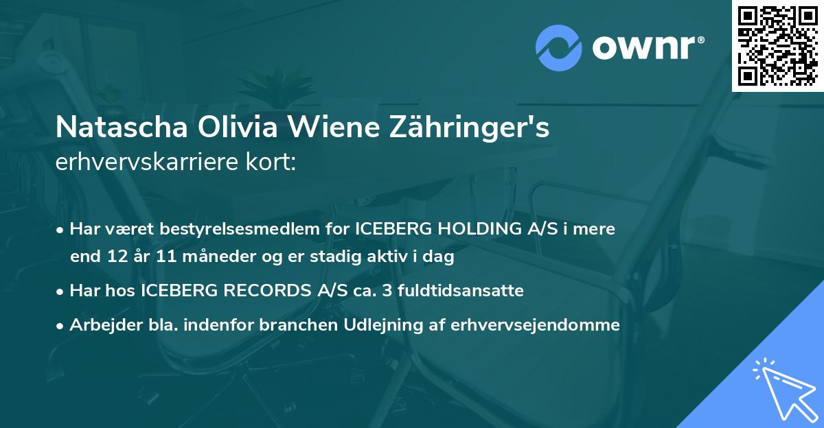 Natascha Olivia Wiene Zähringer's erhvervskarriere kort
