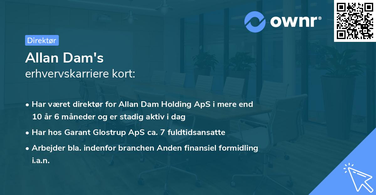 Allan Dam's erhvervskarriere kort