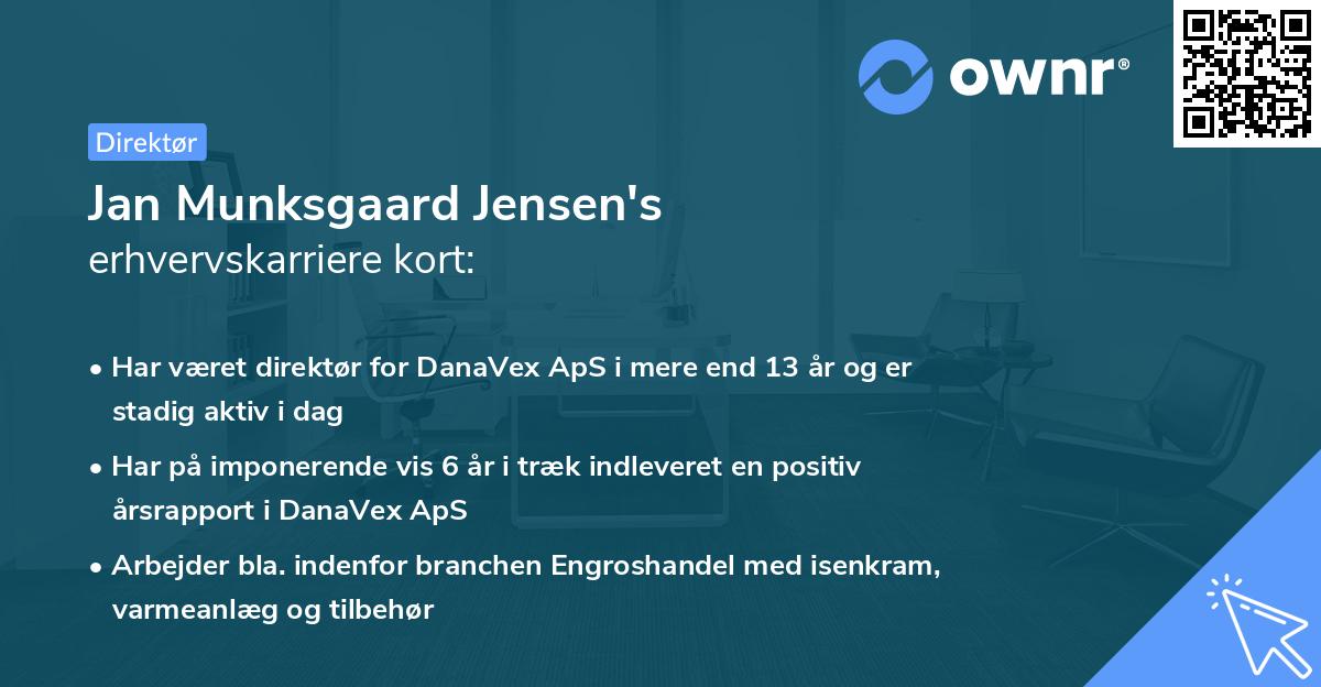 Jan Munksgaard Jensen's erhvervskarriere kort