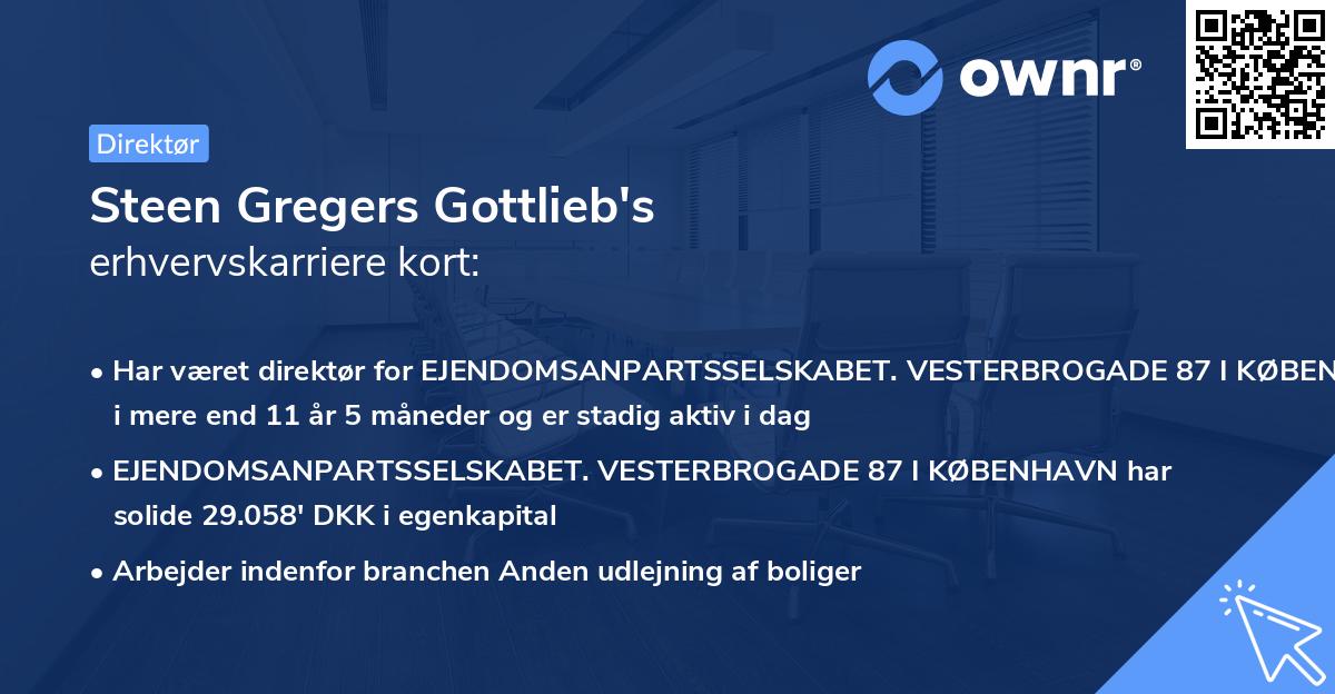 Steen Gregers Gottlieb's erhvervskarriere kort