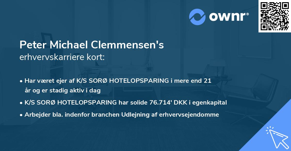 Peter Michael Clemmensen's erhvervskarriere kort