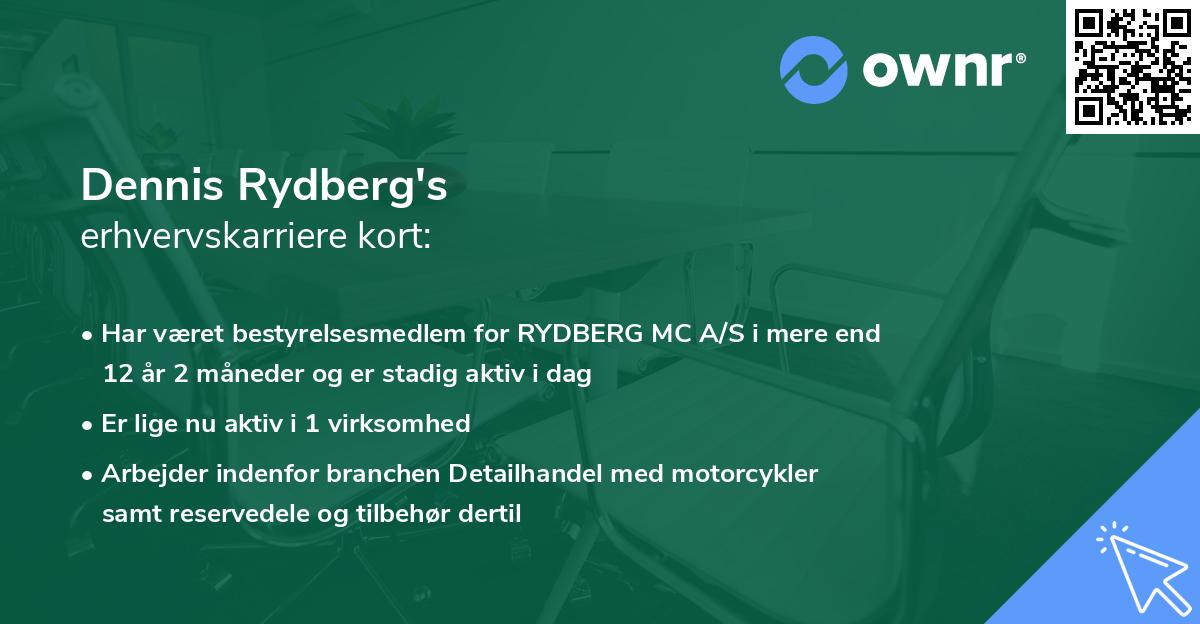 Dennis Rydberg's erhvervskarriere kort