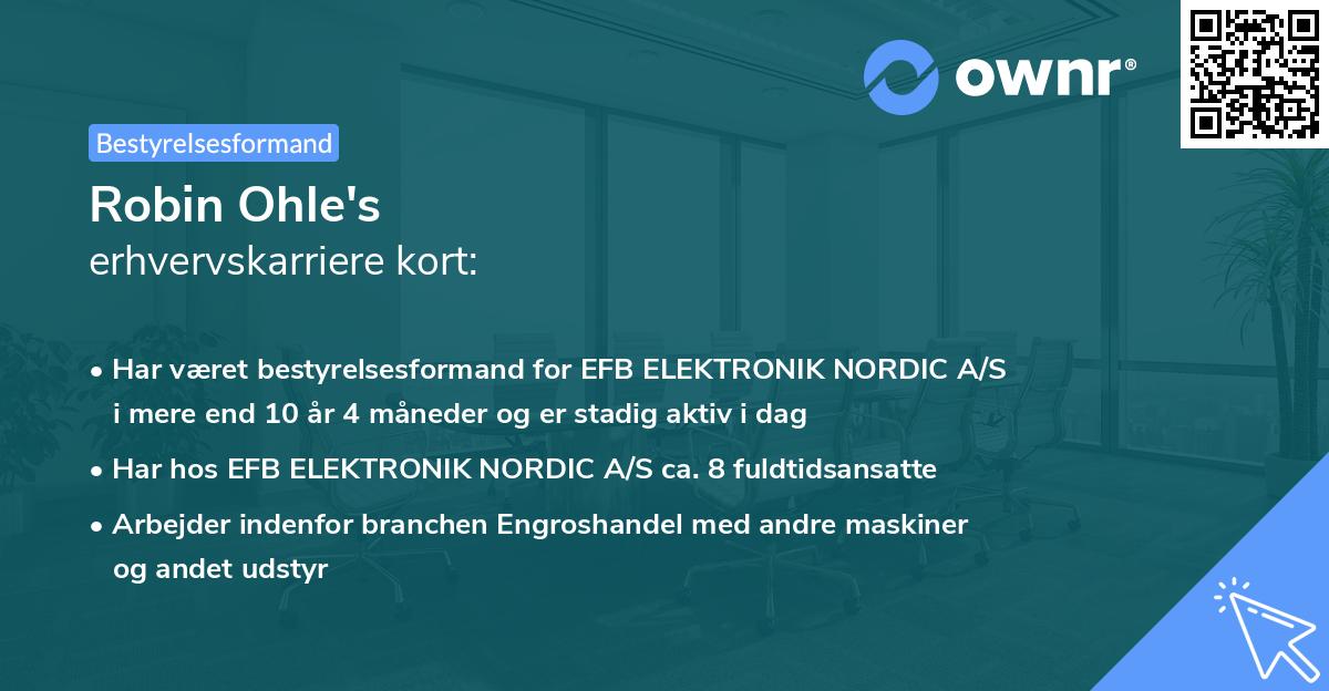 Robin Ohle's erhvervskarriere kort