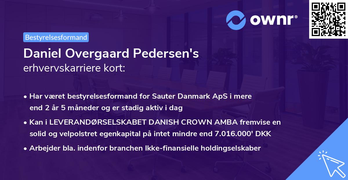 Daniel Overgaard Pedersen's erhvervskarriere kort