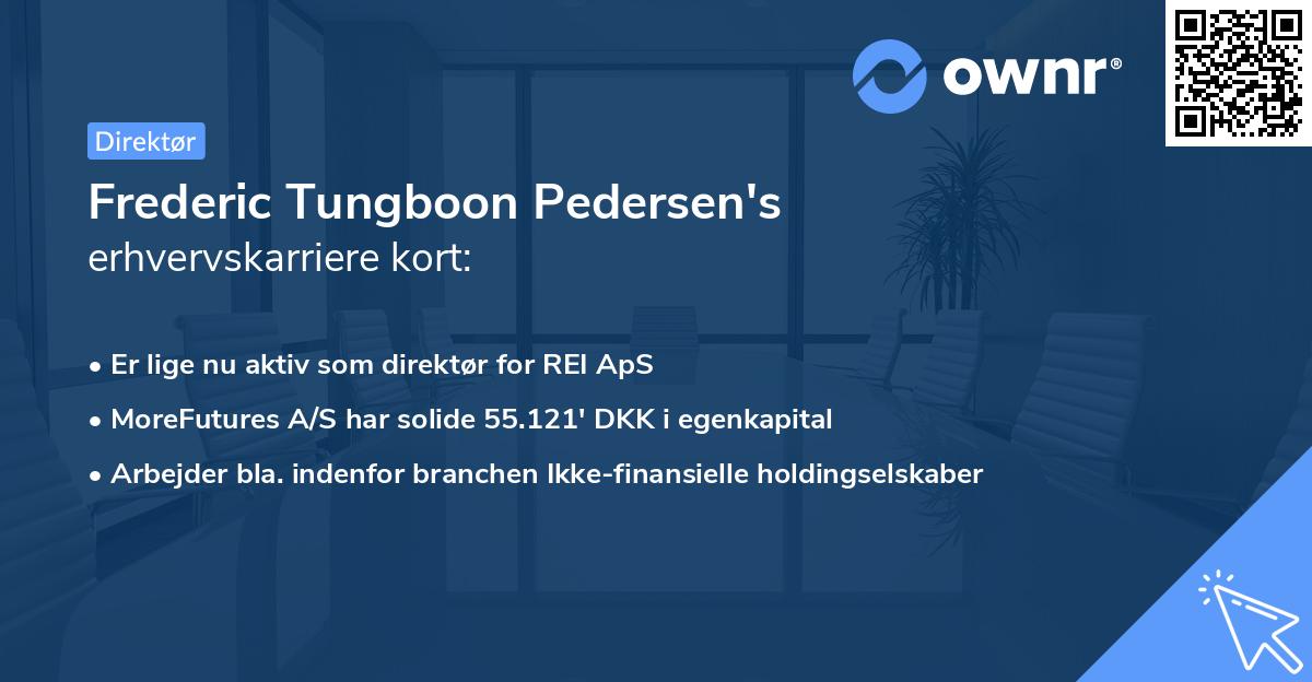 Frederic Tungboon Pedersen's erhvervskarriere kort