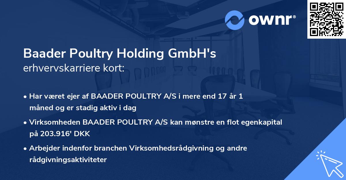 Baader Poultry Holding GmbH's erhvervskarriere kort