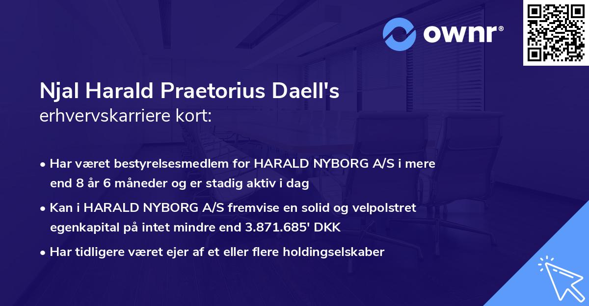 Njal Harald Praetorius Daell's erhvervskarriere kort