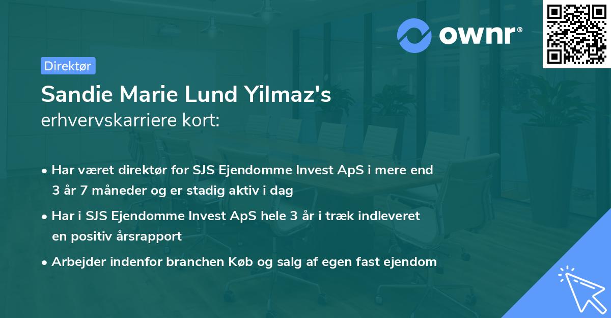 Sandie Marie Lund Yilmaz's erhvervskarriere kort