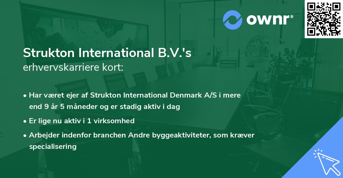 Strukton International B.V.'s erhvervskarriere kort