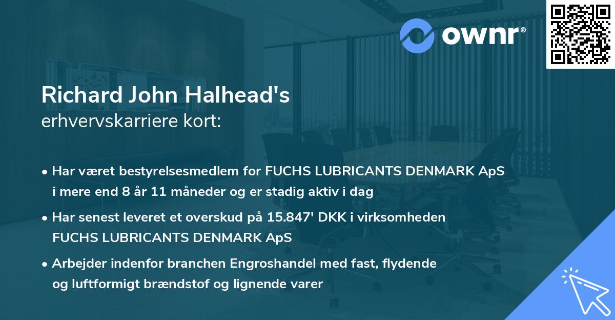 Richard John Halhead's erhvervskarriere kort