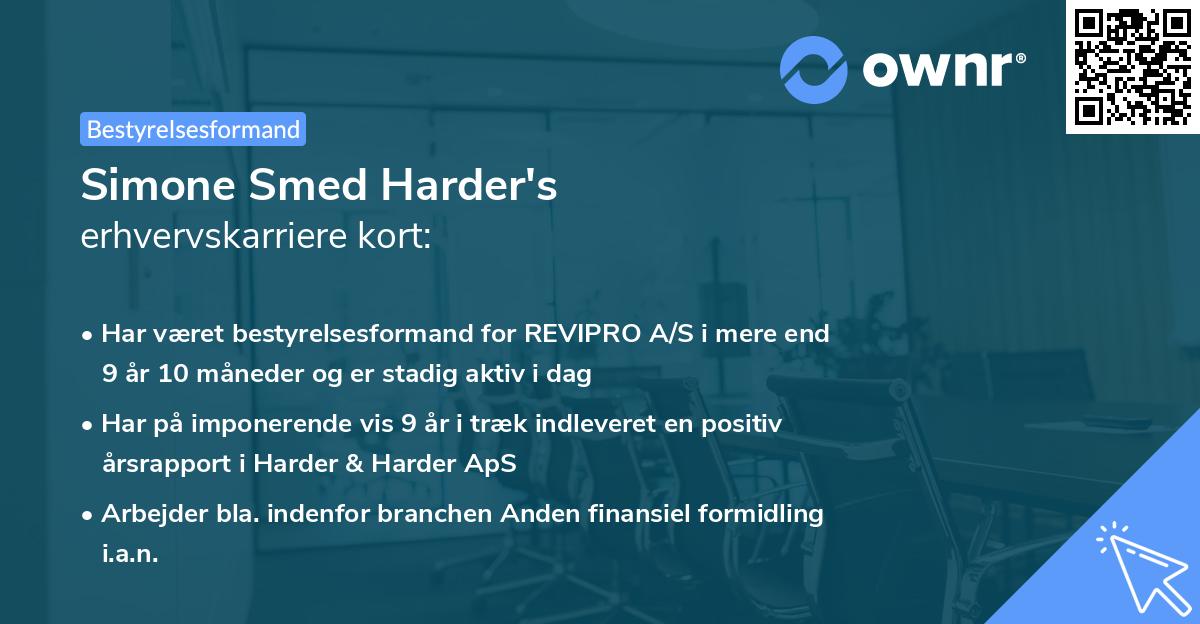 Simone Smed Harder's erhvervskarriere kort