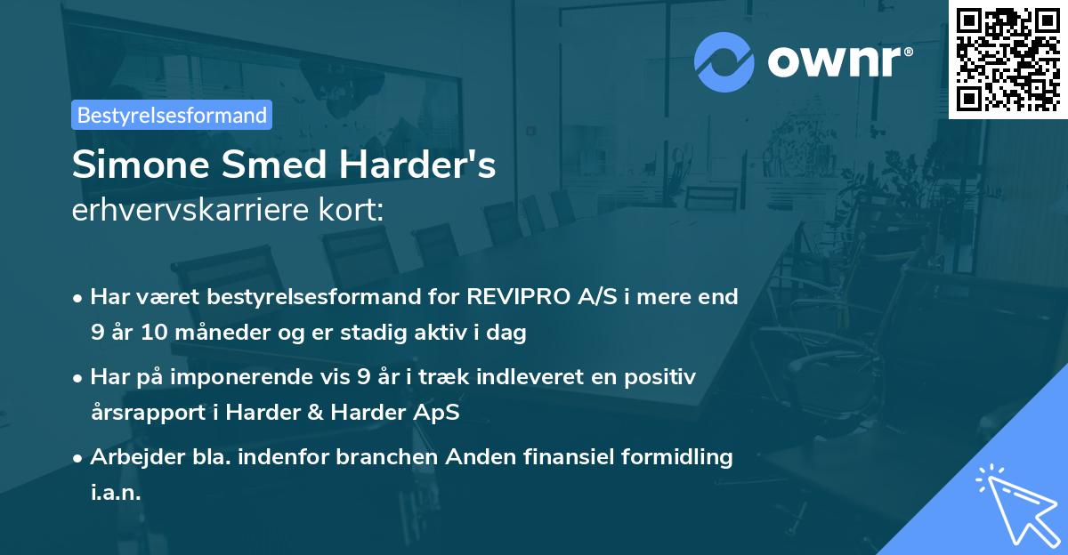 Simone Smed Harder's erhvervskarriere kort