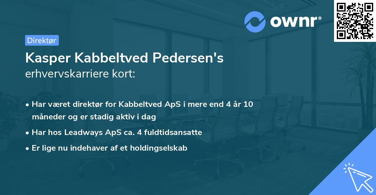 Kasper Kabbeltved Pedersen's erhvervskarriere kort