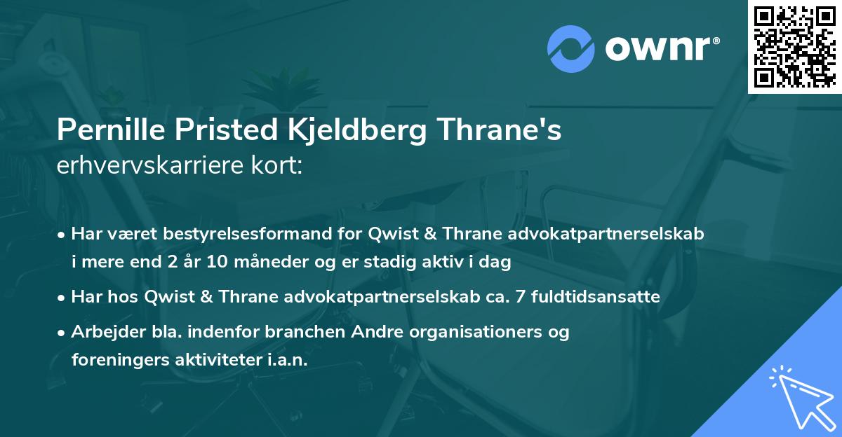 Pernille Pristed Kjeldberg Thrane's erhvervskarriere kort