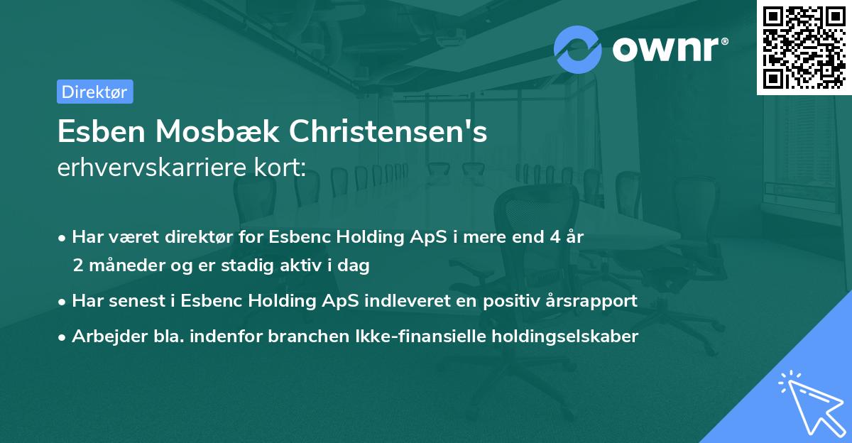 Esben Mosbæk Christensen's erhvervskarriere kort