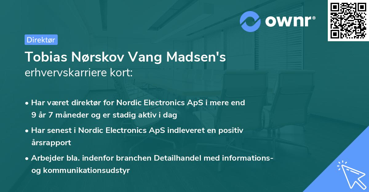 Tobias Nørskov Vang Madsen's erhvervskarriere kort