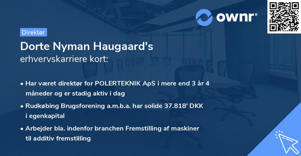 Dorte Nyman Haugaard's erhvervskarriere kort