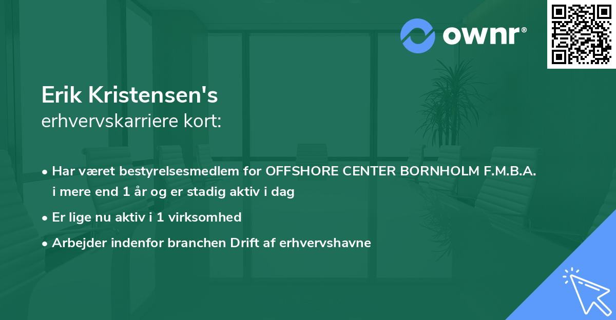 Erik Kristensen's erhvervskarriere kort