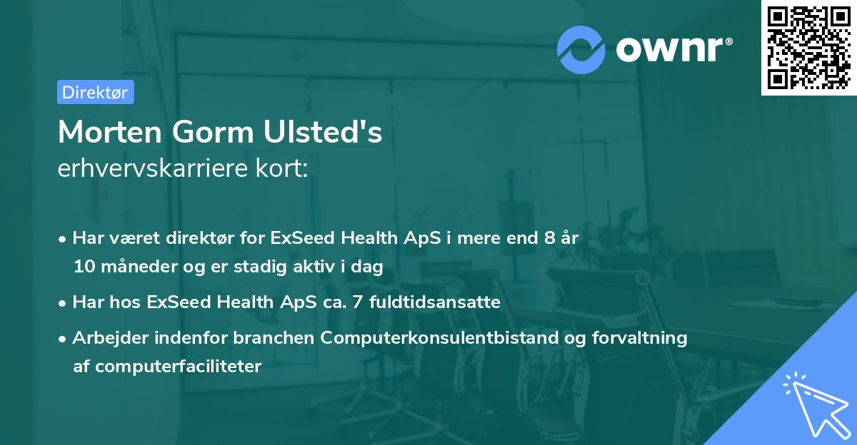 Morten Gorm Ulsted's erhvervskarriere kort