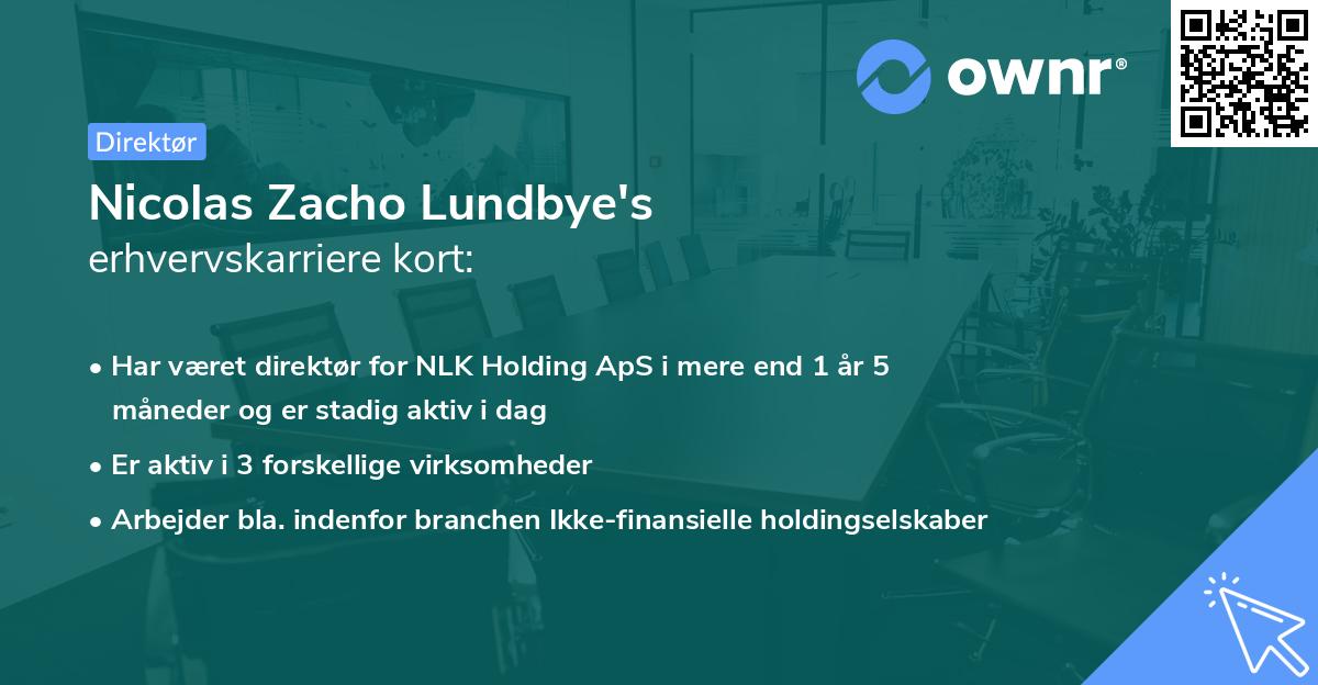 Nicolas Zacho Lundbye's erhvervskarriere kort