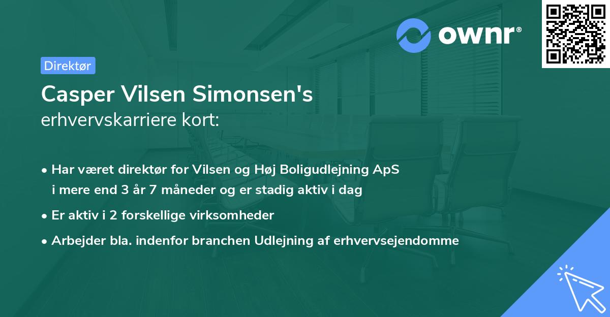 Casper Vilsen Simonsen's erhvervskarriere kort