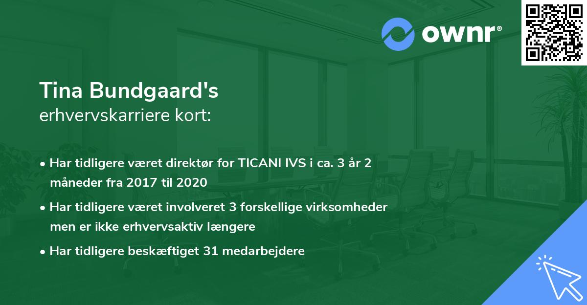Tina Bundgaard's erhvervskarriere kort