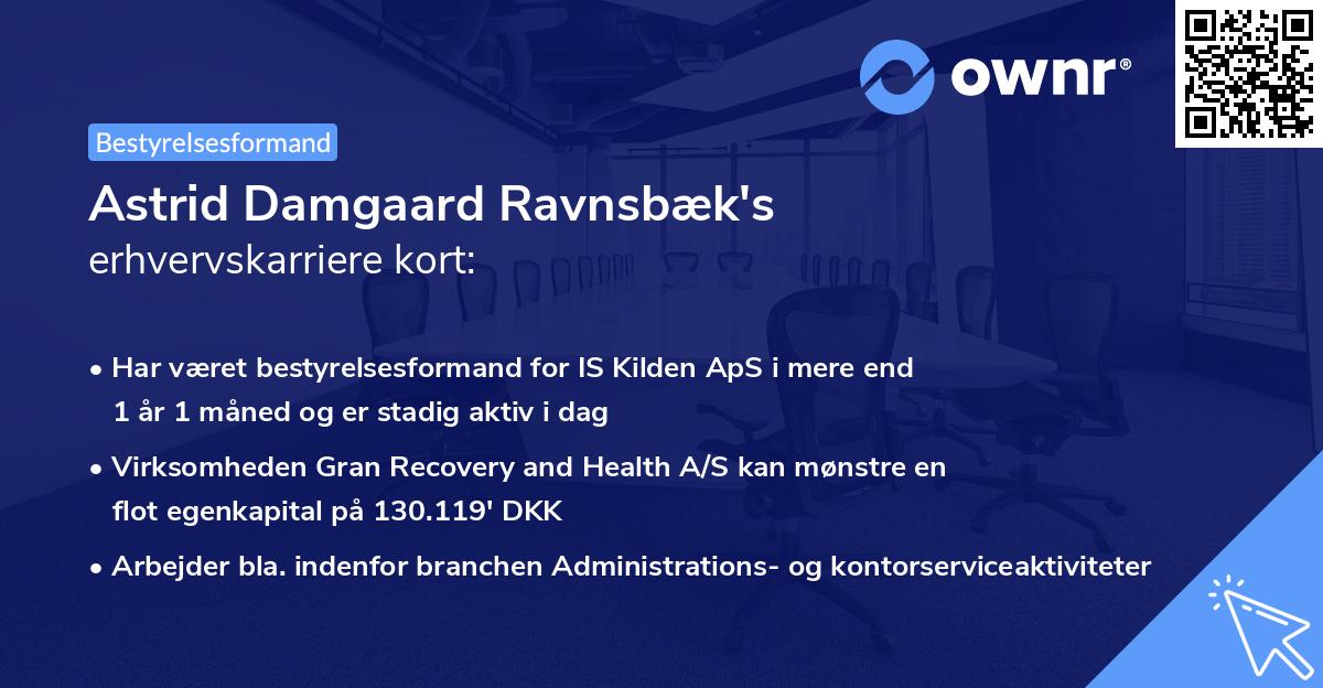 Astrid Damgaard Ravnsbæk's erhvervskarriere kort