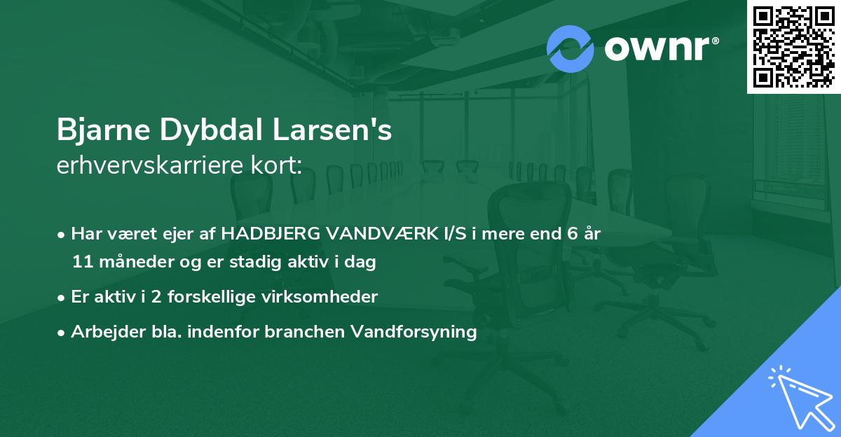 Bjarne Dybdal Larsen's erhvervskarriere kort