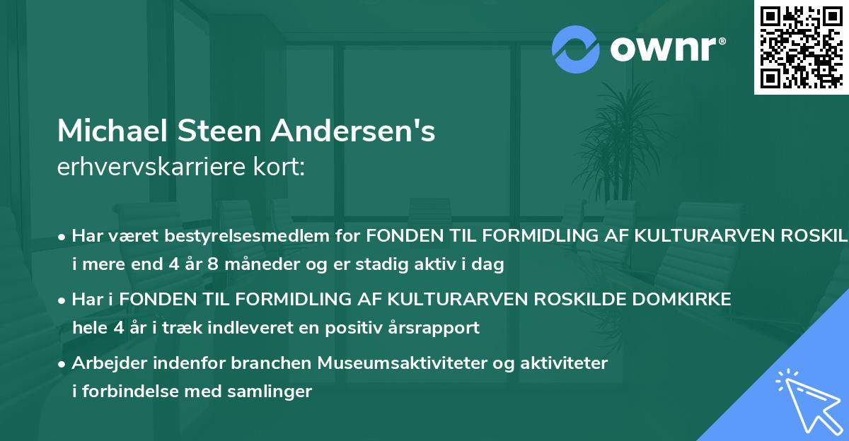 Michael Steen Andersen's erhvervskarriere kort