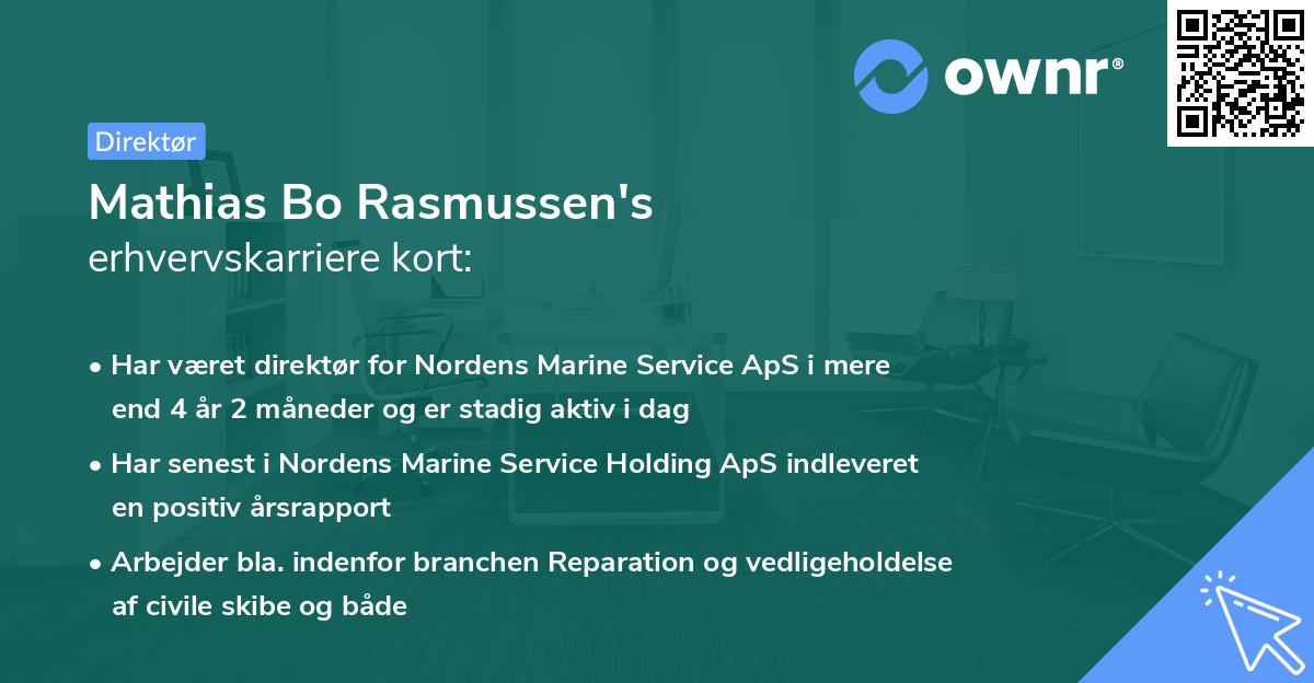 Mathias Bo Rasmussen's erhvervskarriere kort