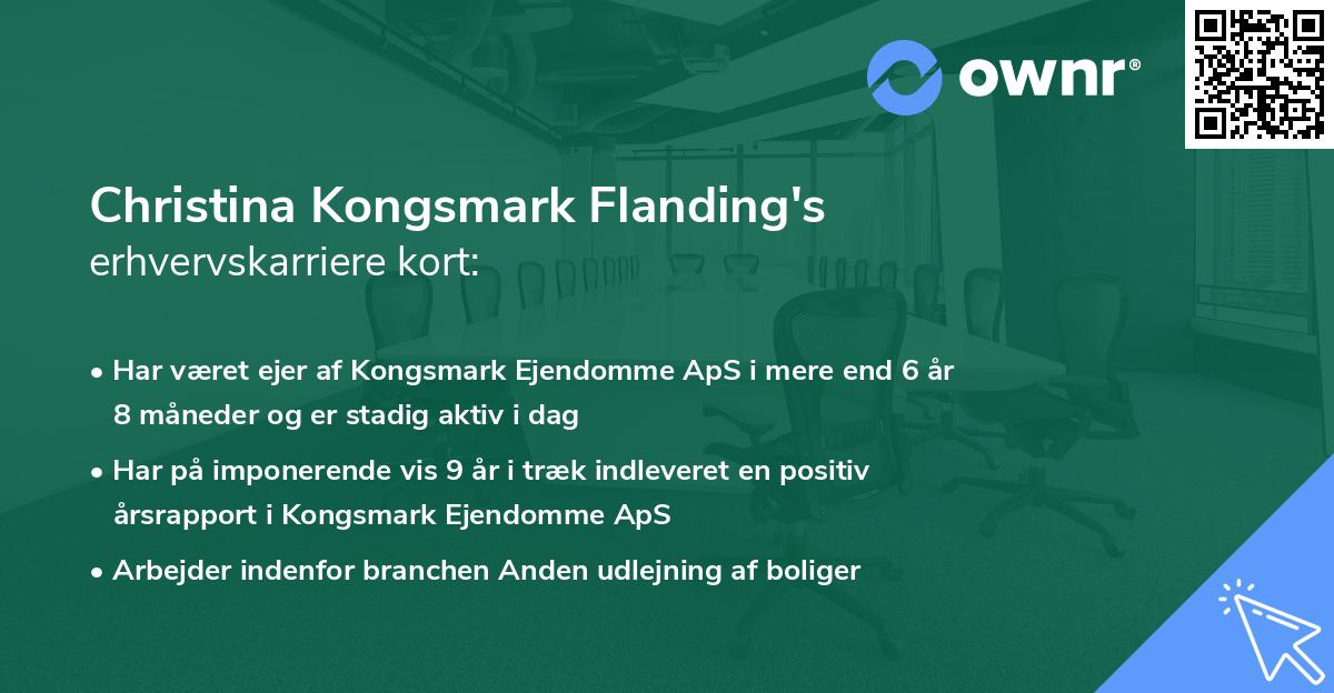 Christina Kongsmark Flanding's erhvervskarriere kort