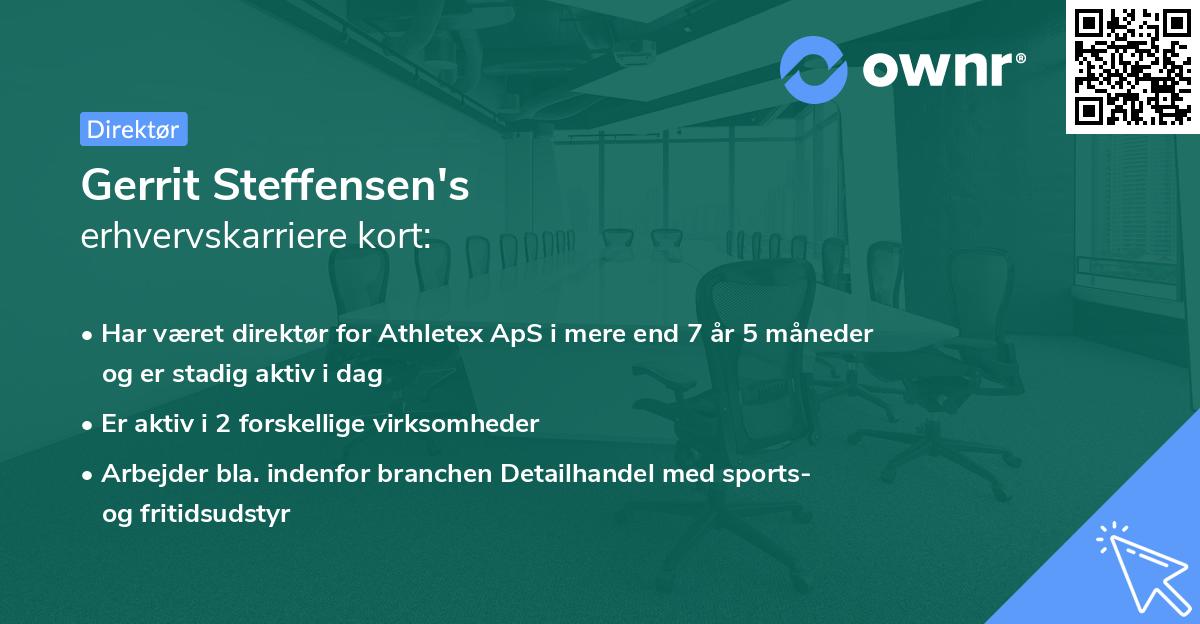 Gerrit Steffensen's erhvervskarriere kort