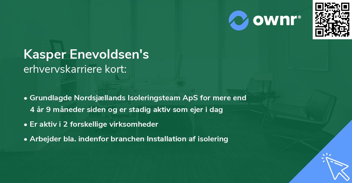 Kasper Enevoldsen's erhvervskarriere kort
