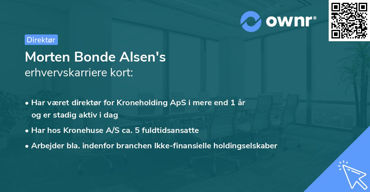Morten Bonde Alsen's erhvervskarriere kort