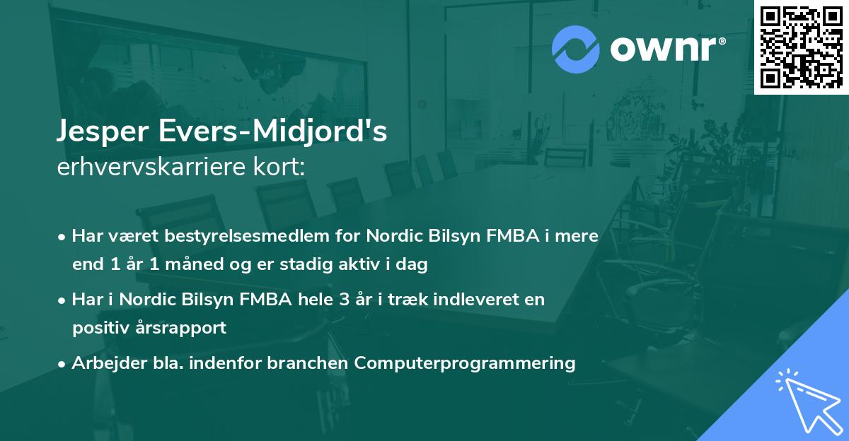 Jesper Evers-Midjord's erhvervskarriere kort