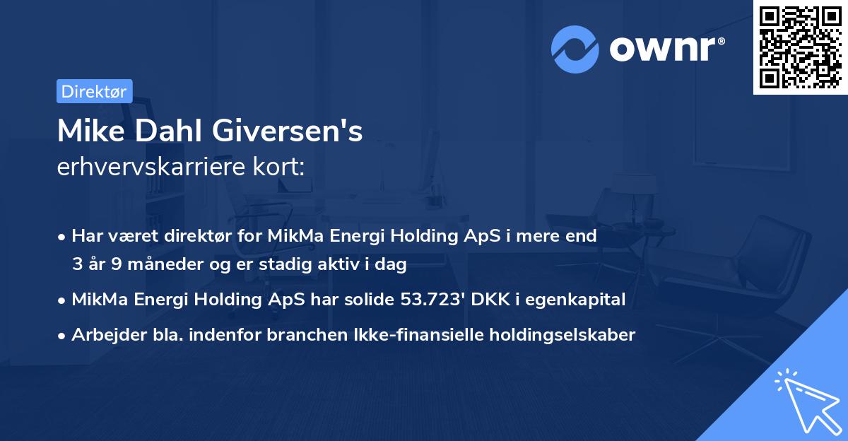 Mike Dahl Giversen's erhvervskarriere kort