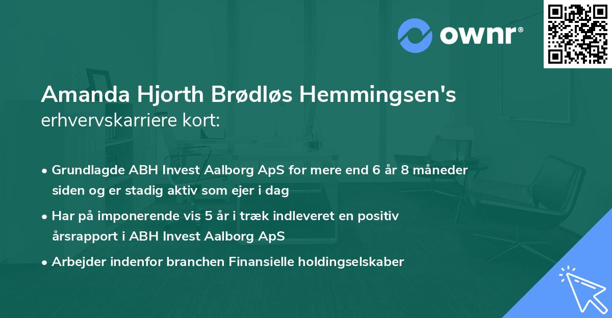 Amanda Hjorth Brødløs Hemmingsen's erhvervskarriere kort