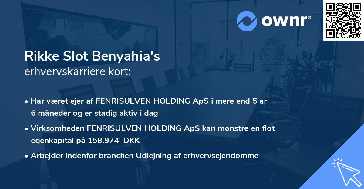 Rikke Slot Benyahia's erhvervskarriere kort