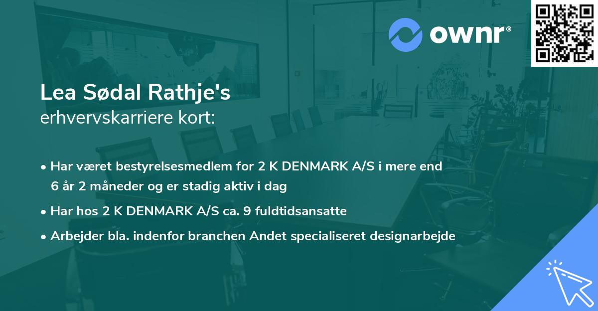 Lea Sødal Rathje's erhvervskarriere kort