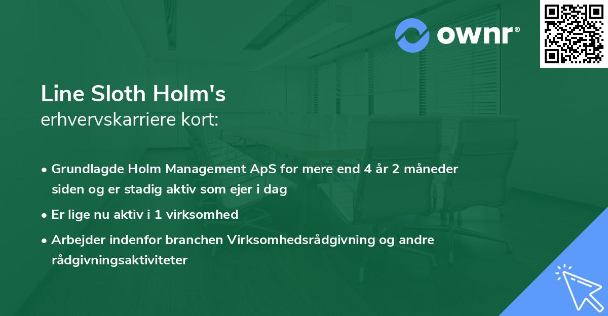 Line Sloth Holm's erhvervskarriere kort