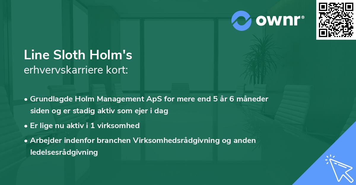 Line Sloth Holm's erhvervskarriere kort