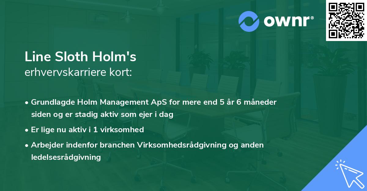 Line Sloth Holm's erhvervskarriere kort