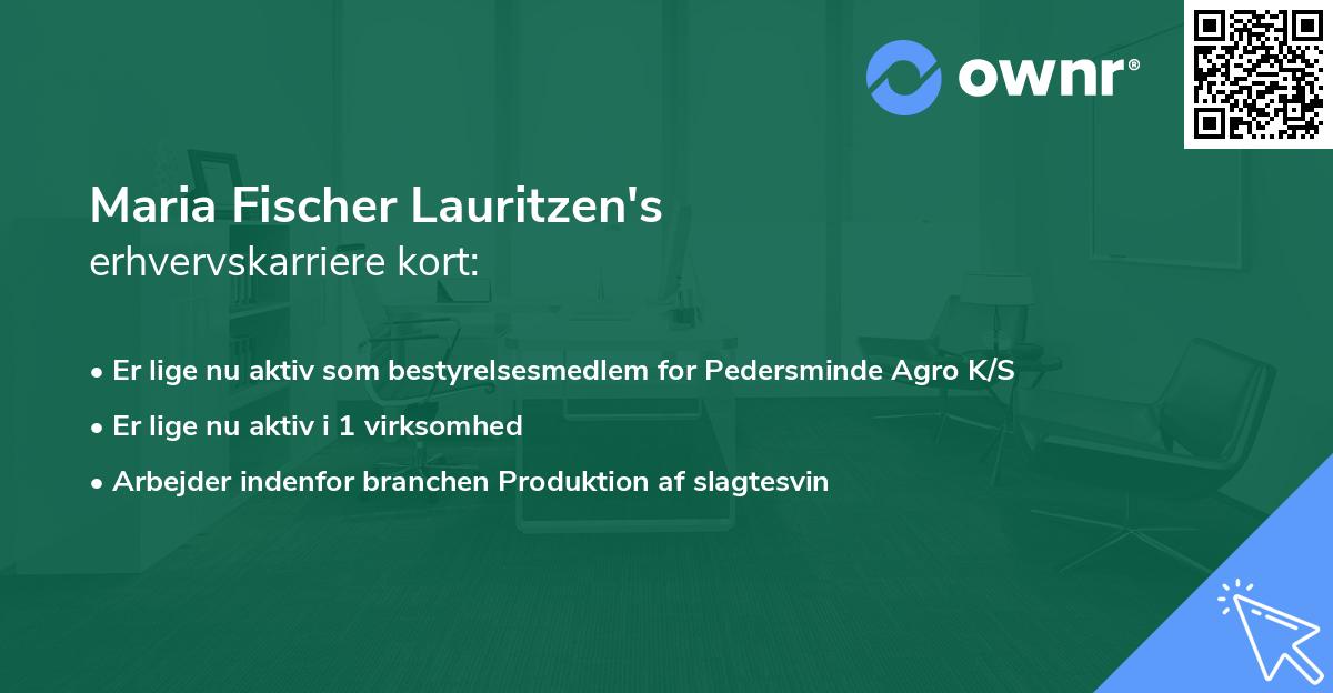 Maria Fischer Lauritzen's erhvervskarriere kort