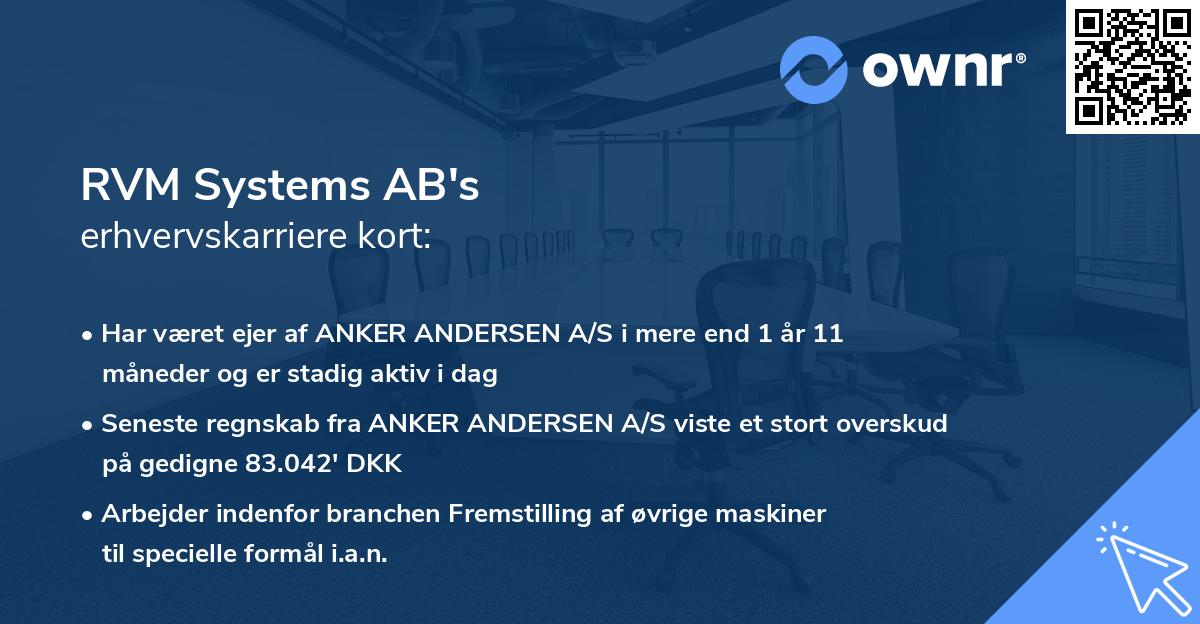 RVM Systems AB's erhvervskarriere kort