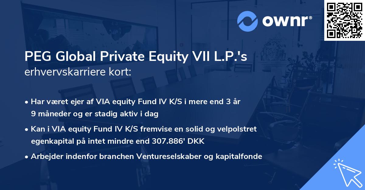 PEG Global Private Equity VII L.P.'s erhvervskarriere kort