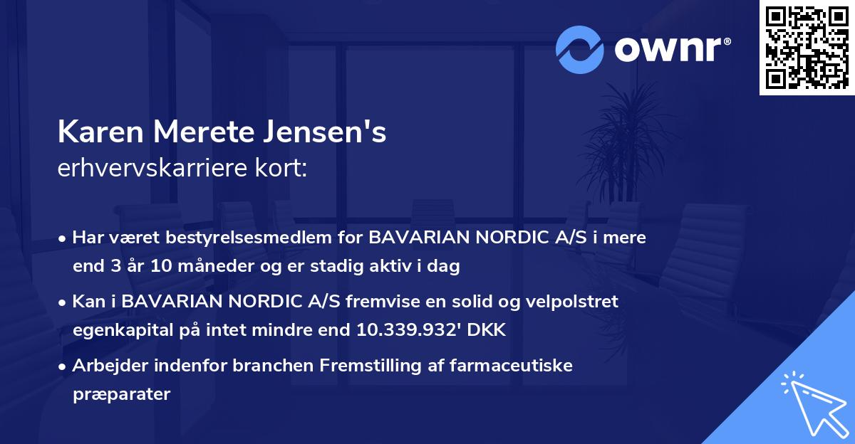 Karen Merete Jensen's erhvervskarriere kort