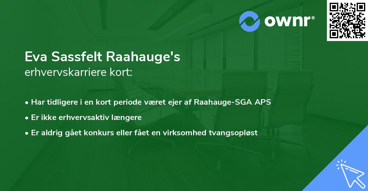 Eva Sassfelt Raahauge's erhvervskarriere kort